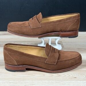 Meermin Superbuck Penny Loafers Mens Size 10.5 Brown Suede Goodyear Welt Shoes